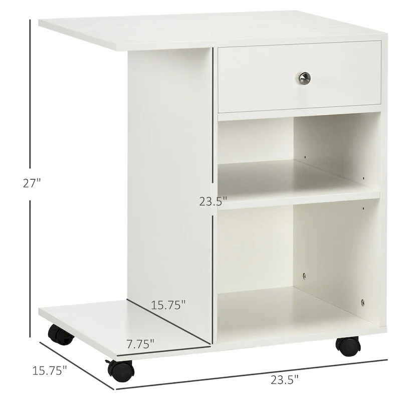 Rolling File Cabinet Cart,Mobile Printer Stand with Adjustable Shelf,Drawer and CPU Stand
