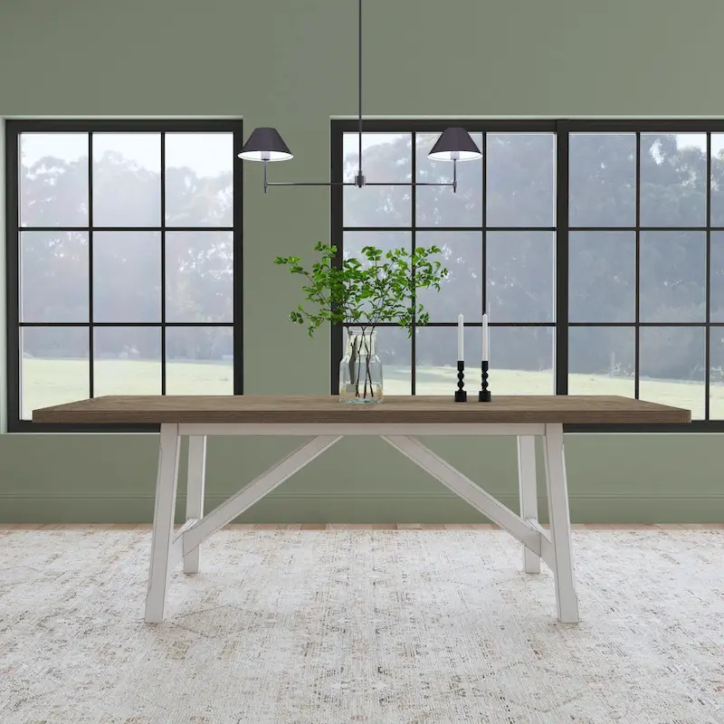 Melody White Wood Rectangular Dining Table - 90 x 30 x 42