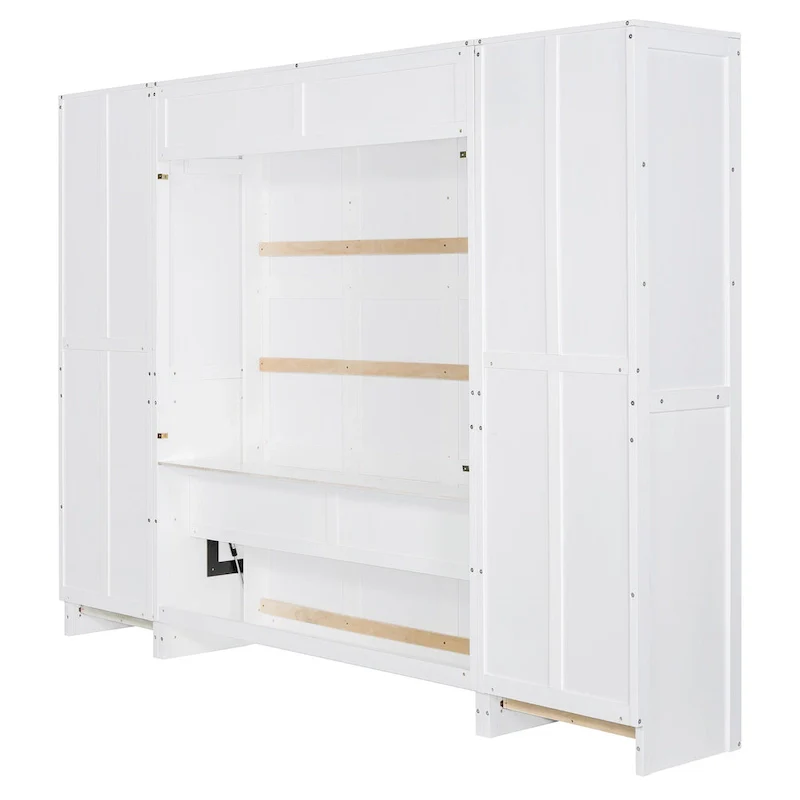 Modern Queen Murphy Bed with Closet and Drawers