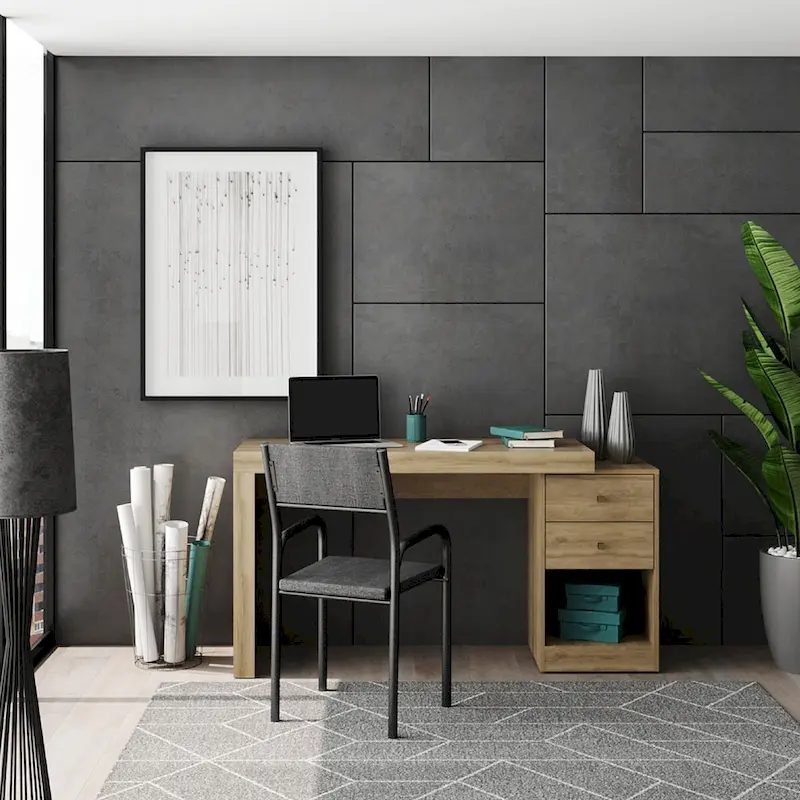 Modern Designs Expandable 47 to 61 Inches Long Home Office Desk