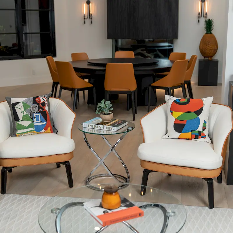 Galaxy Tempered Glass Round End Table - Modern Sculptural Design