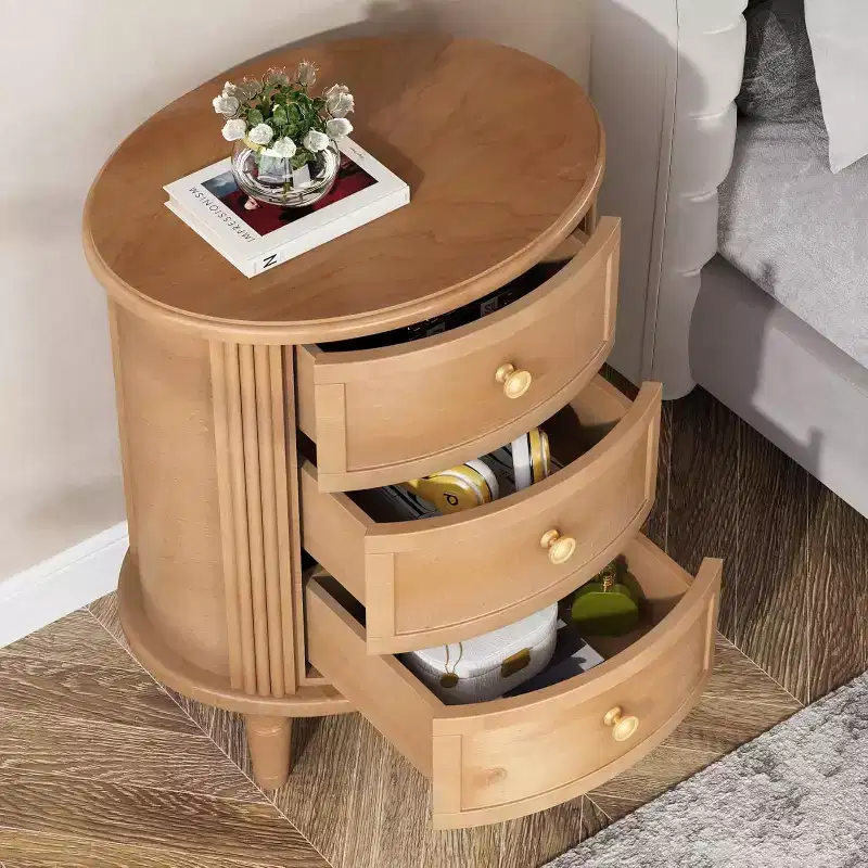 Wooden Farmhouse 3 Drawers Nightstand