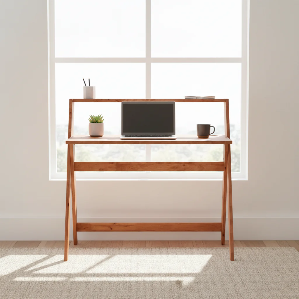 37.5 In. Mid Century Modern X Leg Study Desk