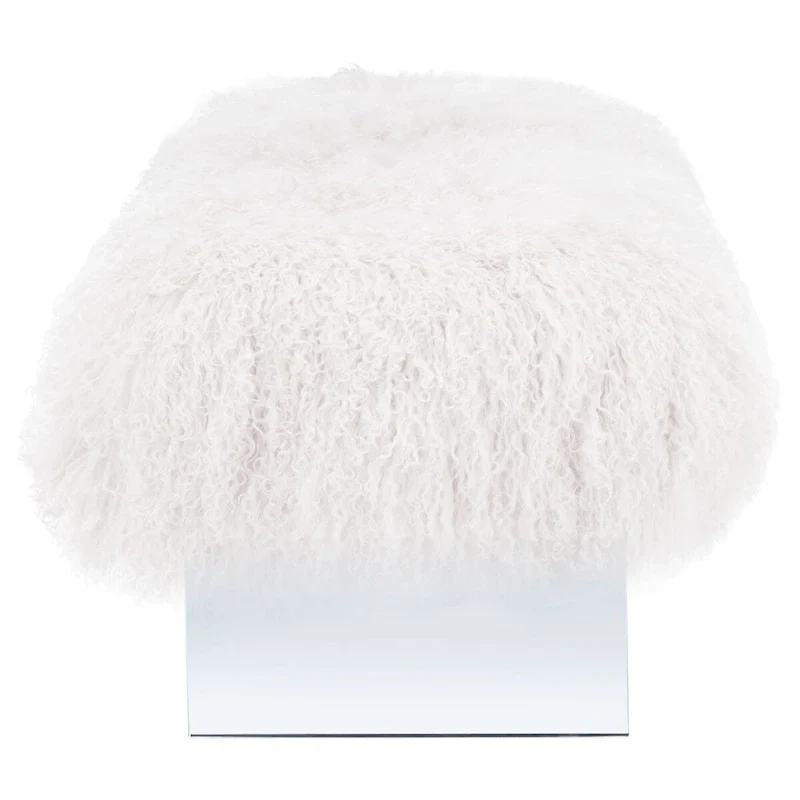 SAFAVIEH Couture Gaetane Sheepskin Ottoman
