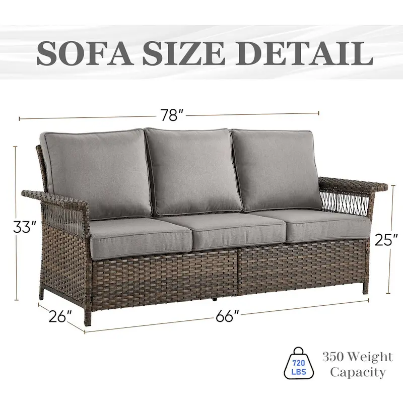 Patio Swivel Rocking Chair Sets All Weather Wicker - Brown