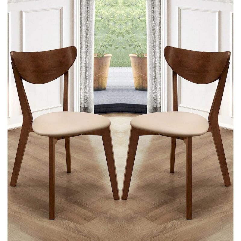 Retro Mid-century Design Chestnut Dining Chairs (Set of 2)