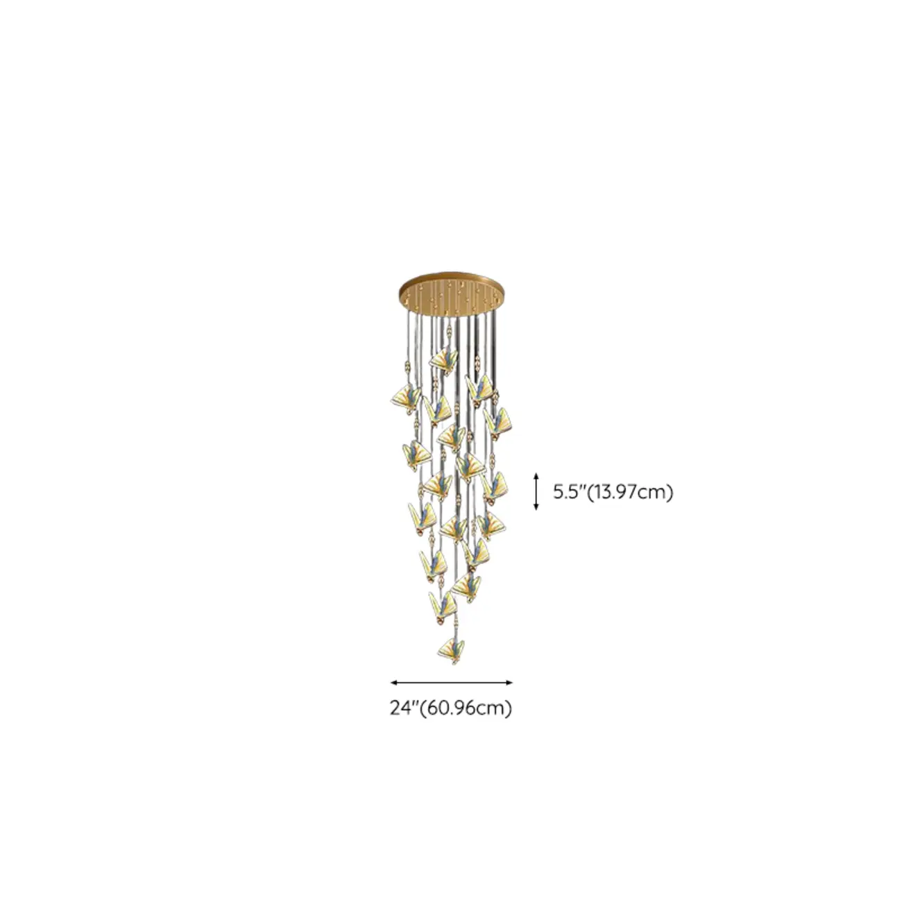 Modern Crystal Linear Butterfly Chandelier Light with Remote