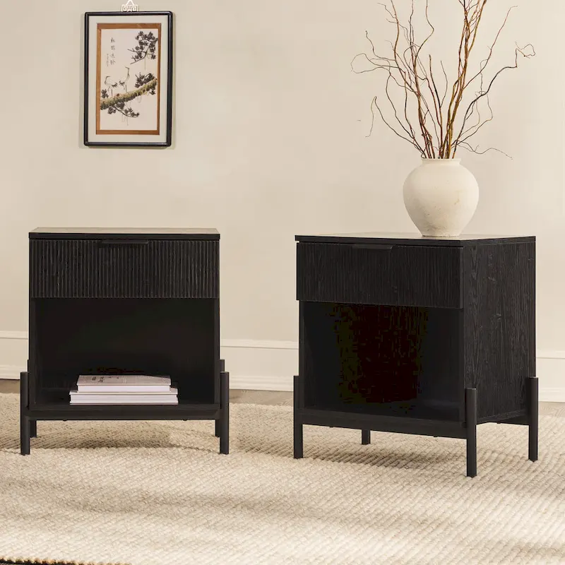 Middlebrook Designs Modern Fluted-Drawer Nightstand (Set of 2)