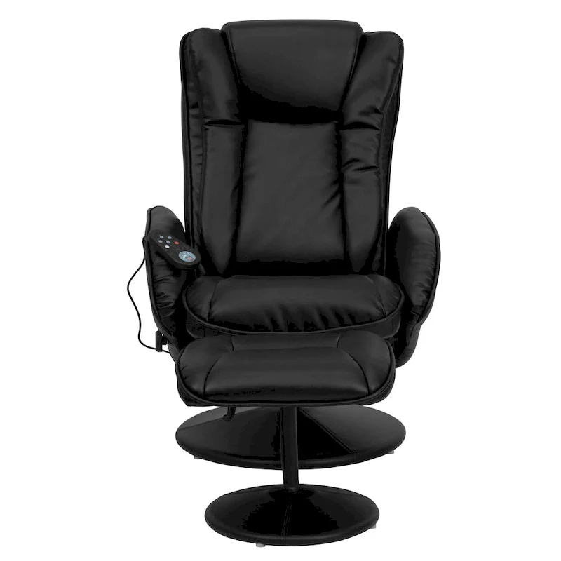 LeatherSoft Massaging Multi-Position Recliner w/Ottoman
