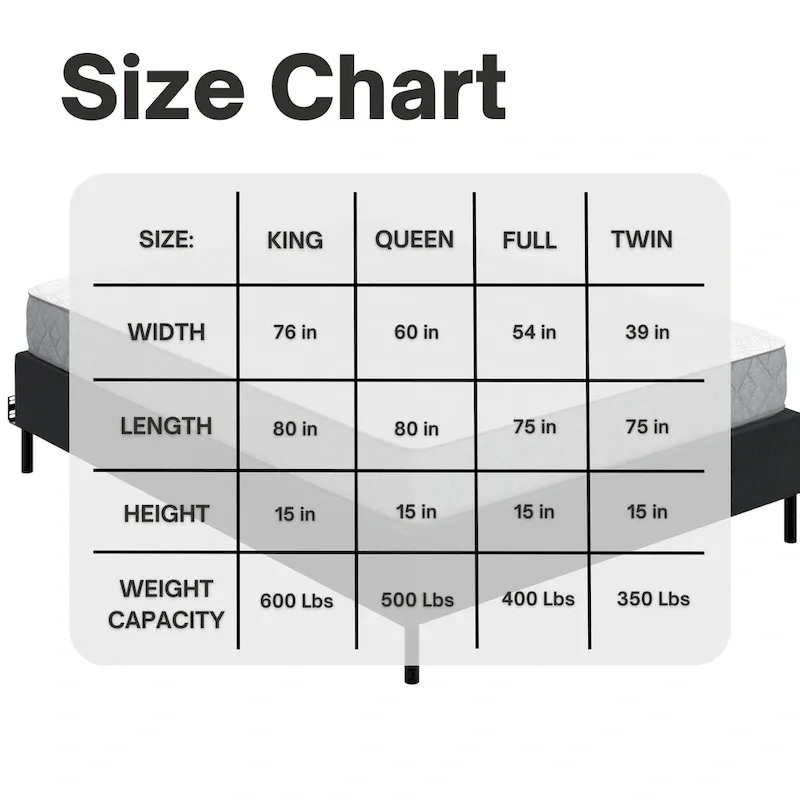 Omni 2-in-1 Metal Box Spring Foundation & Bed Frame, Headboard Brackets & Legs Included