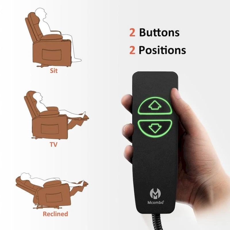 MCombo Electric Power Recliner Chair with Heat and Massage, Leather PR621