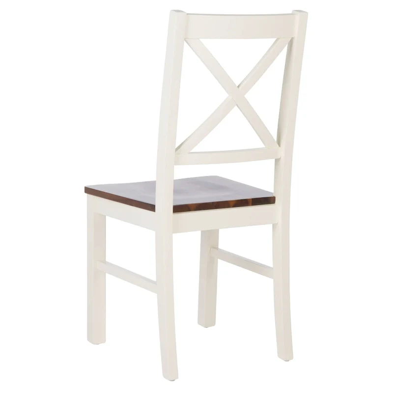 White/Natural Dining Chair - 17.5 W x 19.5 L x 37 H
