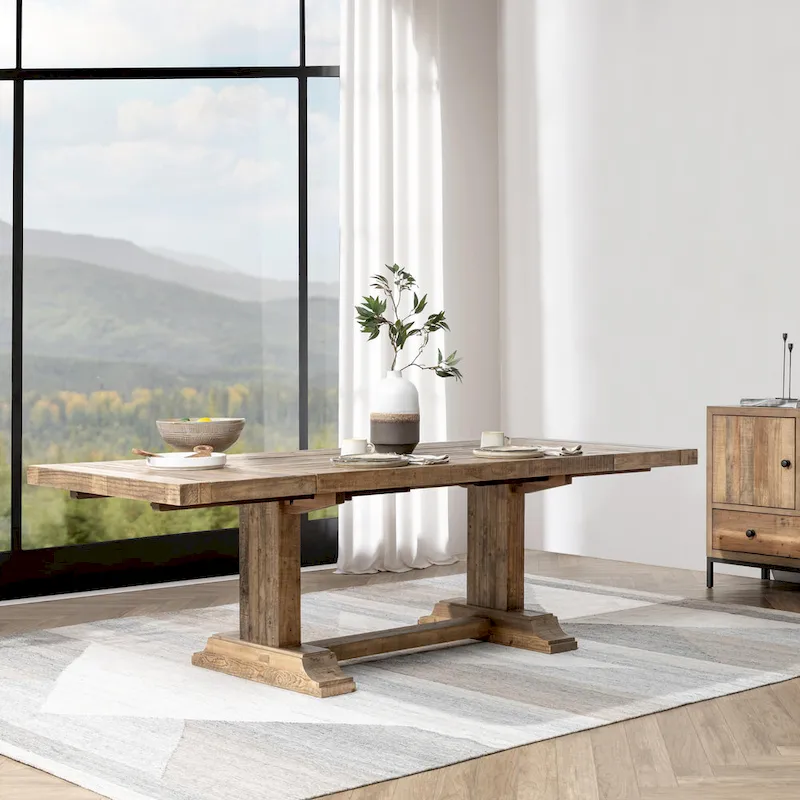 Dita Reclaimed Pine Wood Extendable Dining Table by Kosas Home