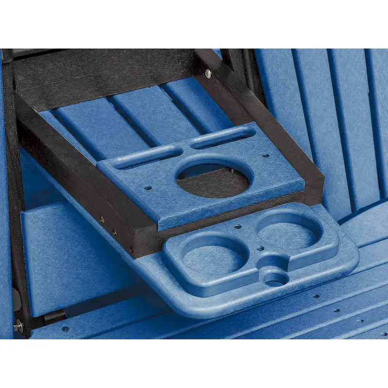 American Furniture Classics Two Seat Fan Back Glider with Drop Down Table/Cup Holder - N/A