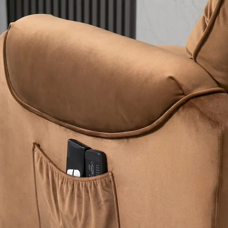 HOMCOM Electric Power Lift Recliner, Upholstered Vibration Massage Chair with Remote Control