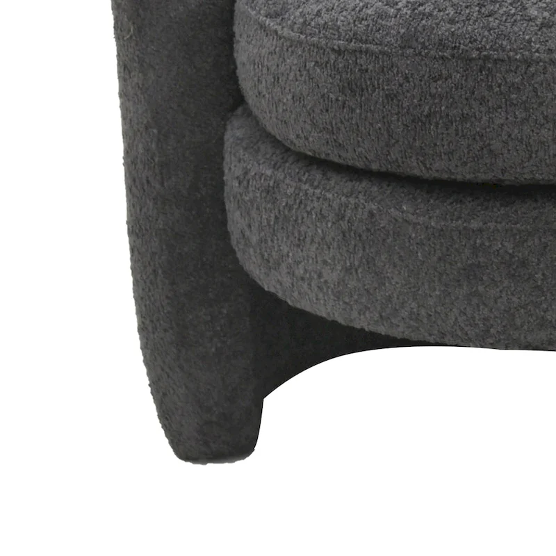 Boucle Upholstered Accent Chair with Curved Back, Plush Seating and No Assembly Required