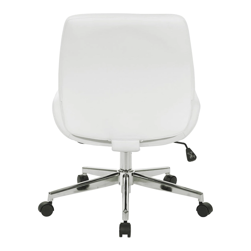 Office Chair with Faux Leather and Chrome Finish Base