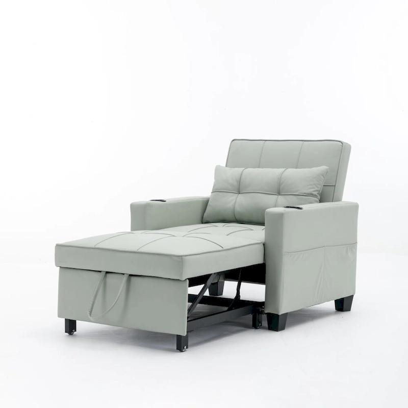 Futon Chair Bed Convertible Chair 3-in-1 Pull Out Sleeper Chair Beds with USB Ports