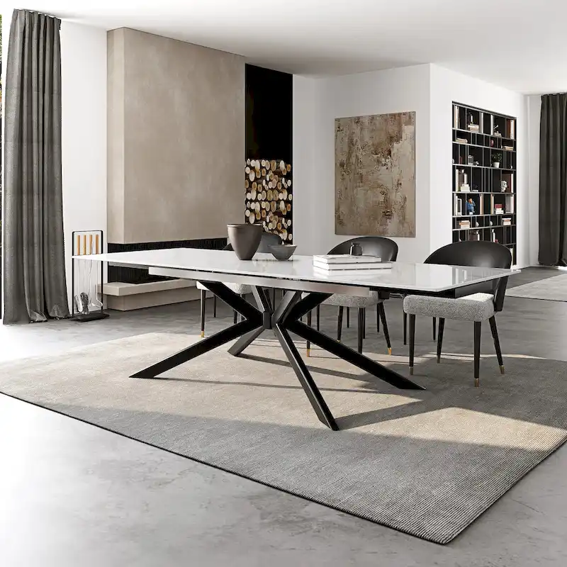 110.24 Extendable Rectangular Sintered Stone Dining Table - 78.74 to 110.24