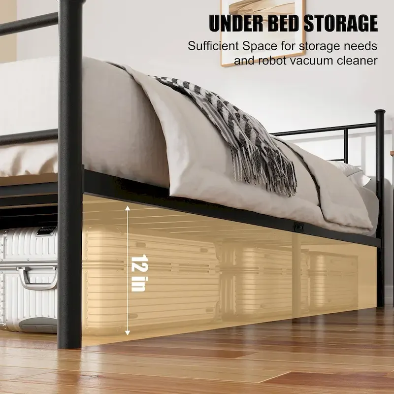 Futzca Bed Frame with Headboard and Footboard