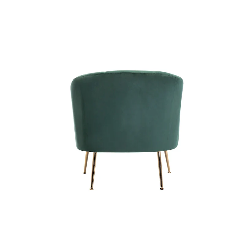 Tufted Velvet Accent Chair with Chrome Legs