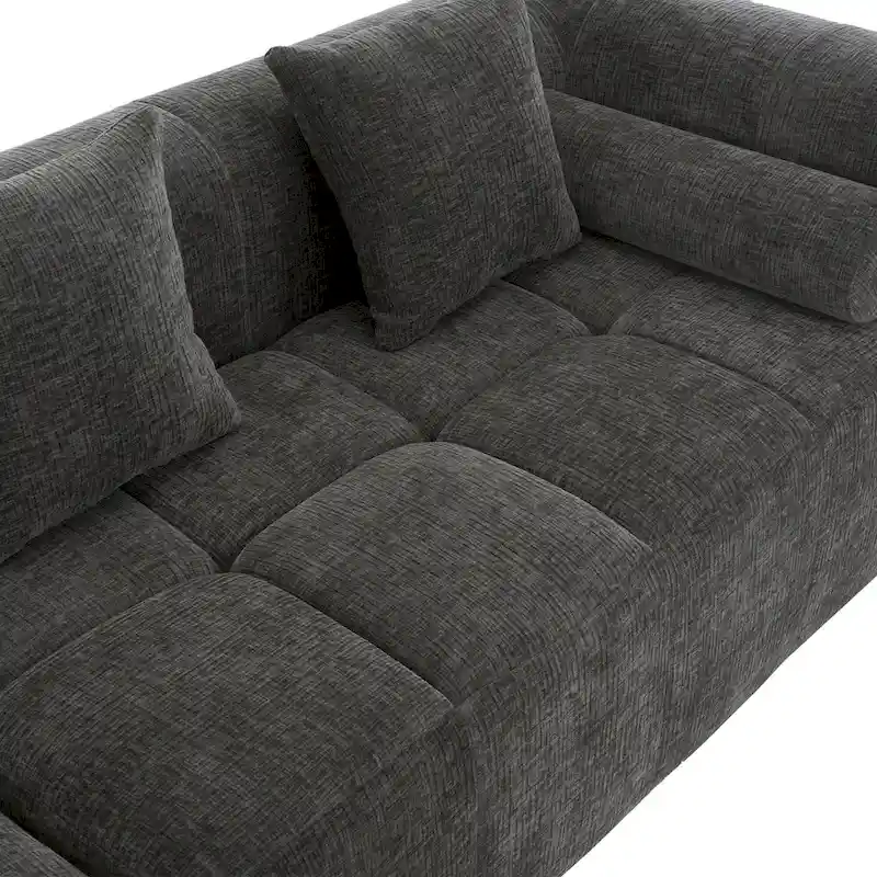 101.2 Chenille Modular Sectional Sofa with Deep Seating, Free-Combined Design and High-Density Foam Construction