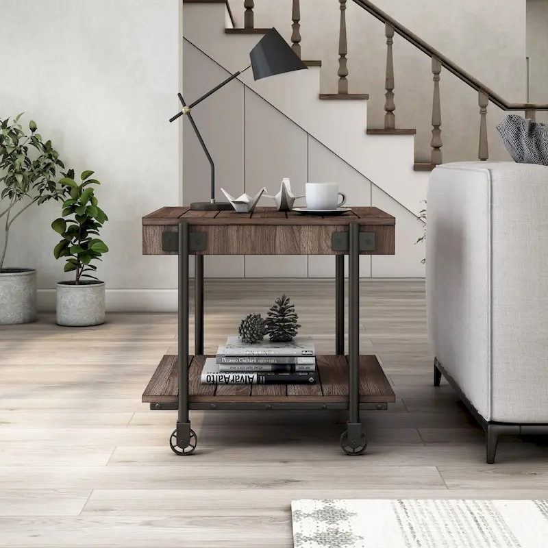 24-inch Steel 1-Shelf End Table