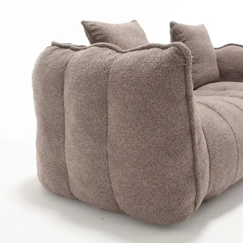 Modern 65.1 Chenille Tufted Loveseat Accent Chair with High-Resilience Foam