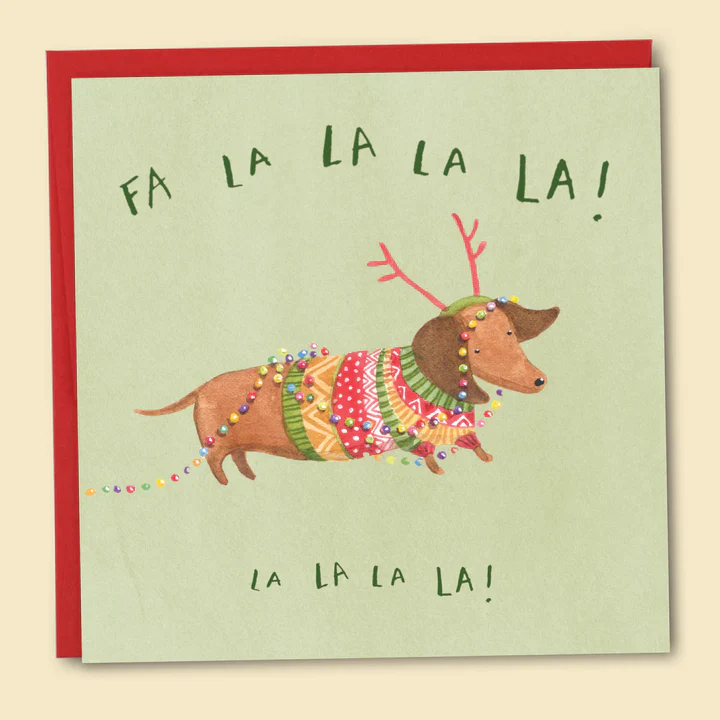 Papernest Fa La La La La Dachshund Card