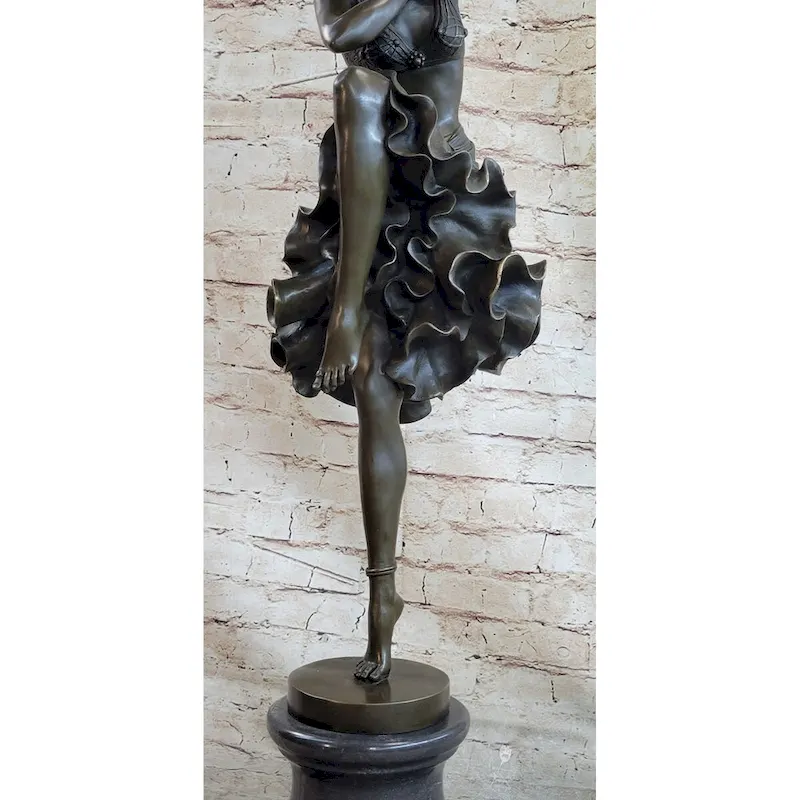 Chiparus Art Deco Bronze Female Dancer Figure Statue Sculpture 27 Inches X 10.5 Inches
