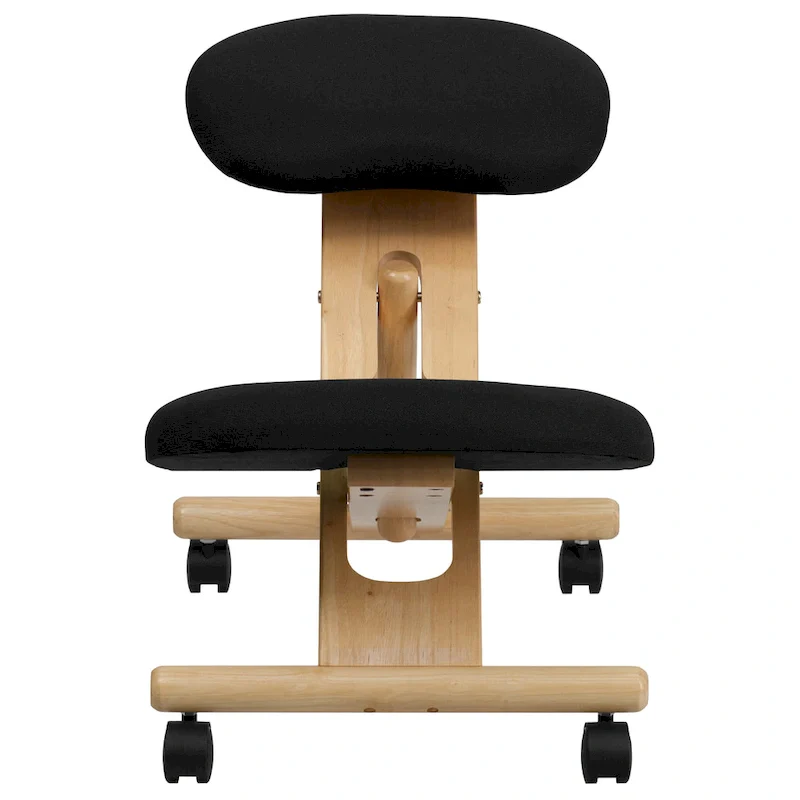 Mobile Wooden Ergonomic Kneeling Office Chair in Fabric