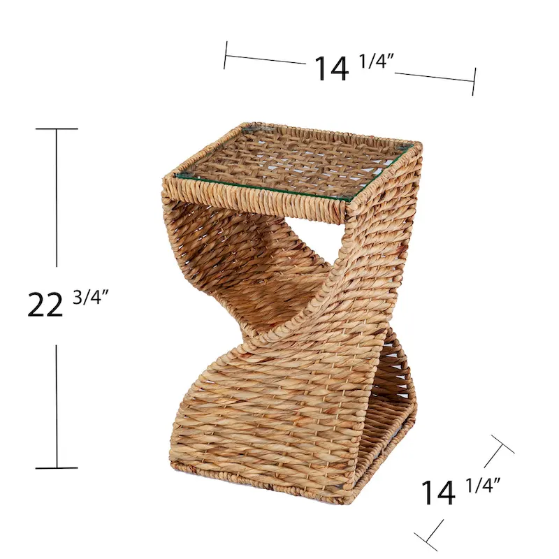 SEI Furniture Nivvan Coastal Natural Woven Fiber Side Table