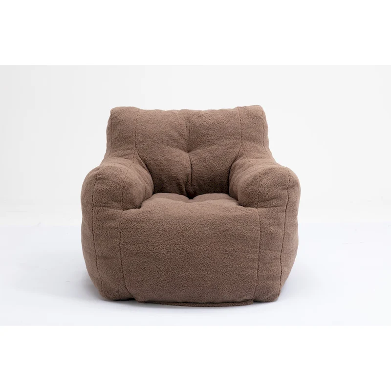 Soft Tufted foam bean bag chair with Teddy fabric
