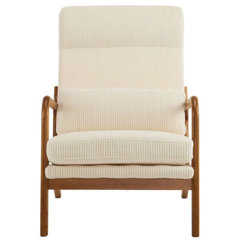 High Back Solid Wood Armrest Backrest Leisure Chair Accent Chair