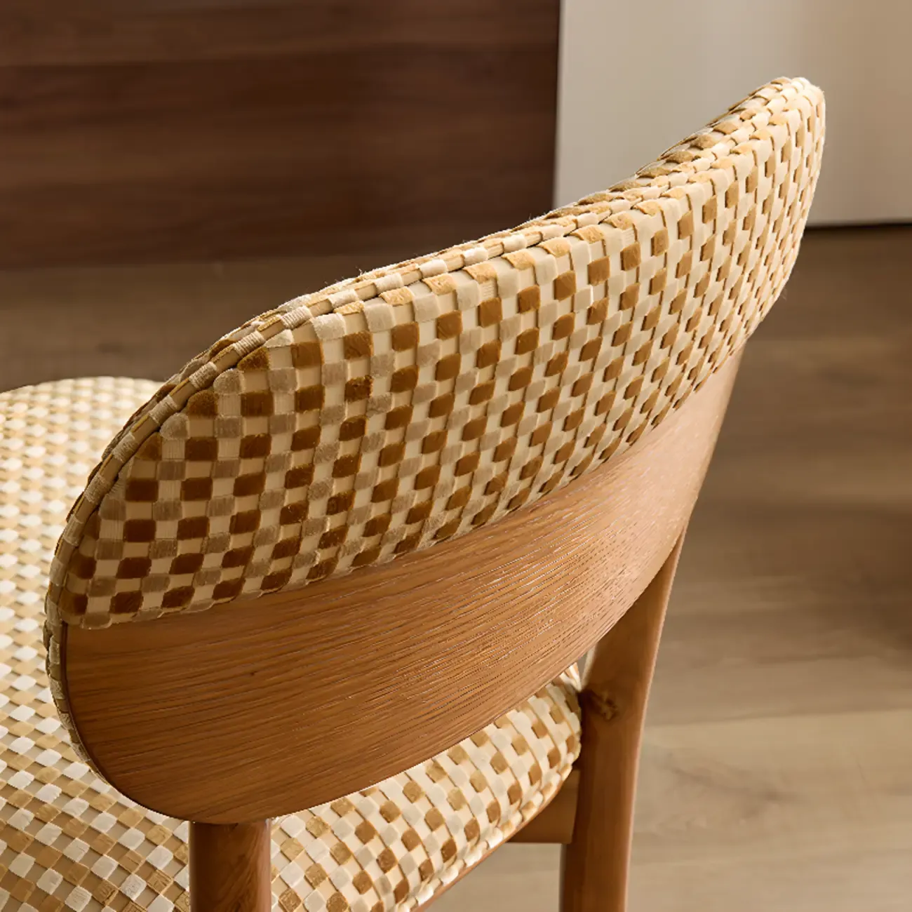 Modern Armless Upholstered Solid Wood Dining Chair