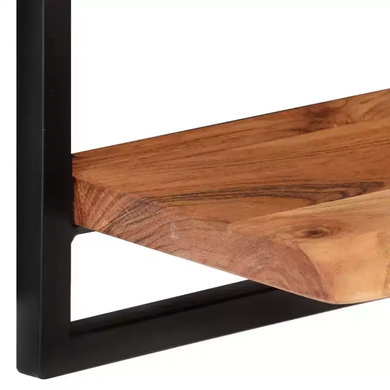 vidaXL Wall Shelf Set Set of 5 Acacia wood brown and black