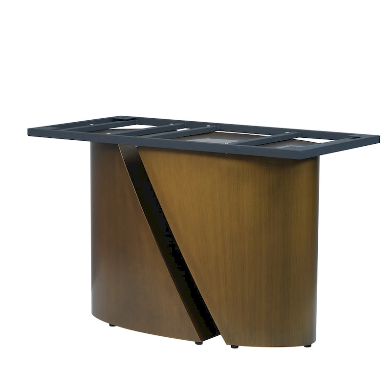 71 & 63 Modern Kitchen Table Marble Sintered Stone Table Top with Metal Gold Finish Legs