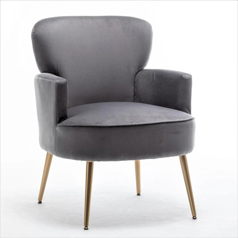 US Pride Furniture Trendy Velvet Accent Chair with Gold Metal Legs Upholstered Armchair