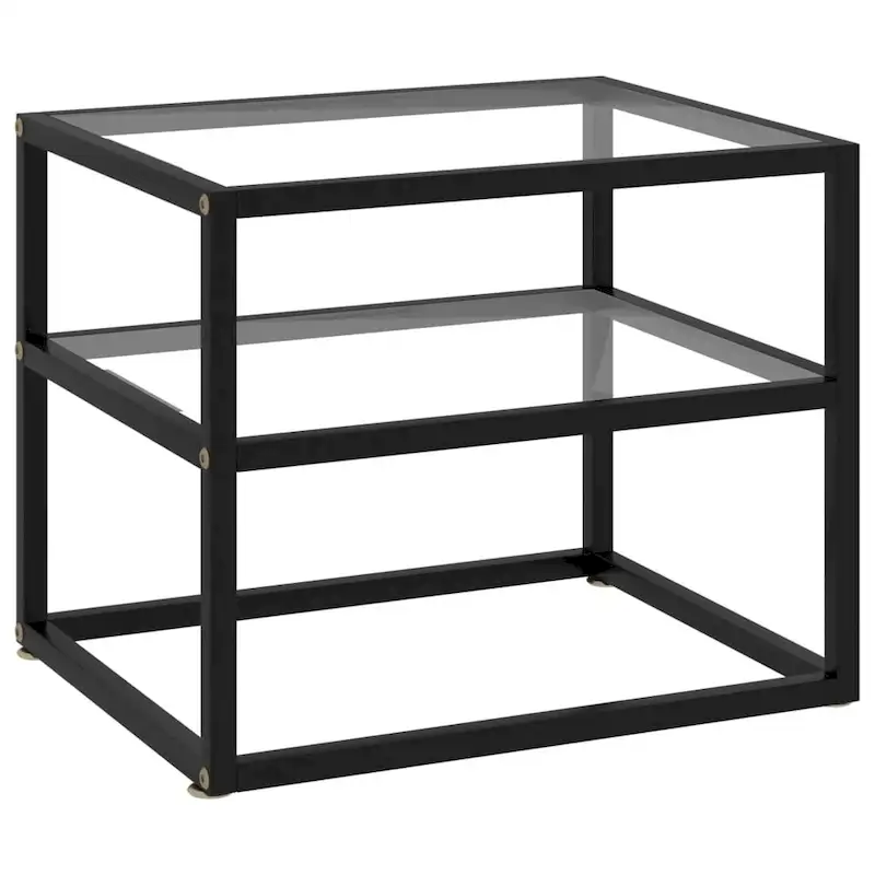 vidaXL Console Table Transparent 19.7x15.7x15.7 Tempered Glass - 19.7 x 15.7 x 15.7