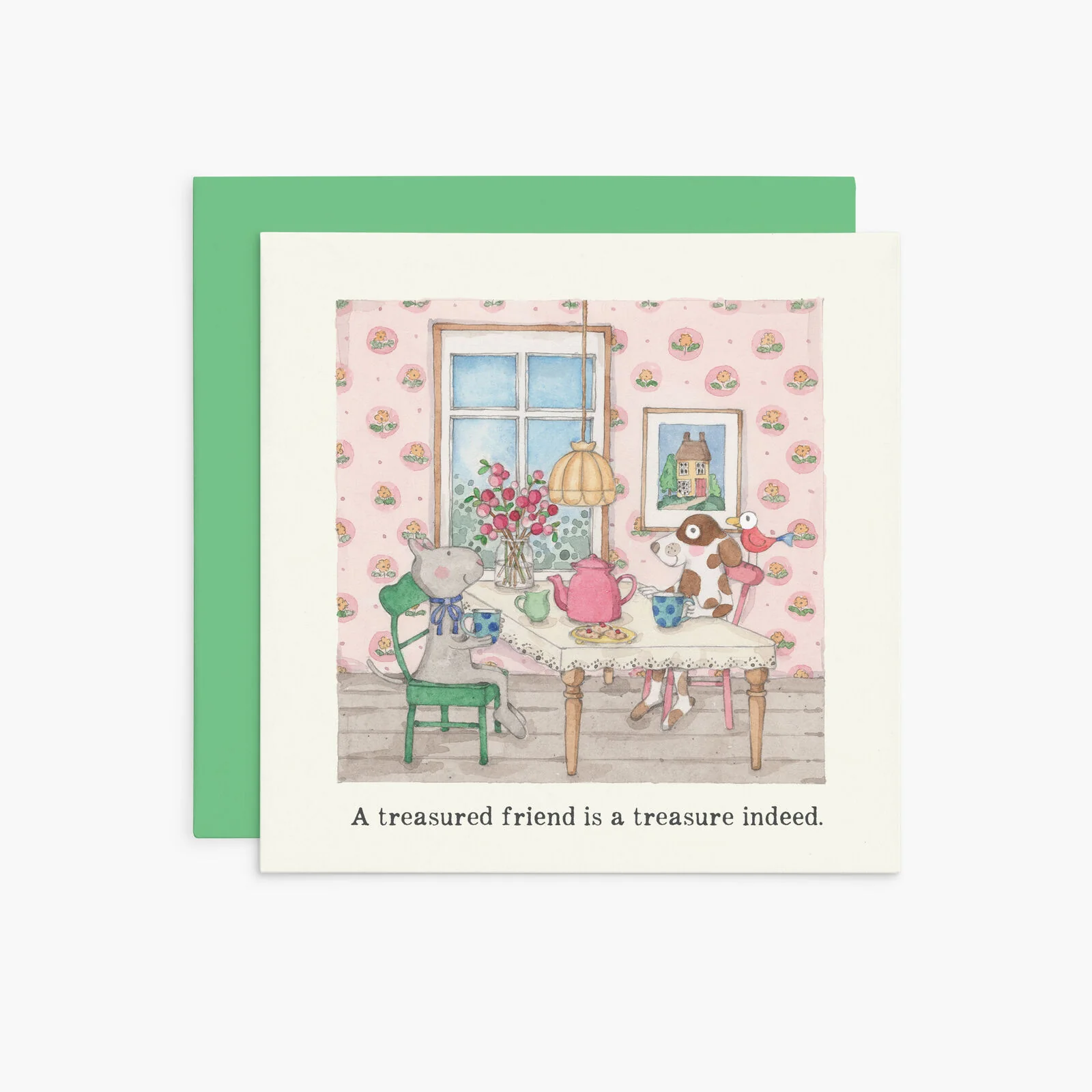 Twigseeds Friendship Card-A treasured friend is a treasure indeed K380