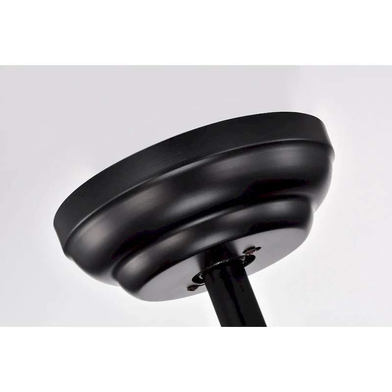 Larissa Matte Ceiling Fan Black+Gold 37-Inch 6-Light Open Metal Cage (Includes Remote)