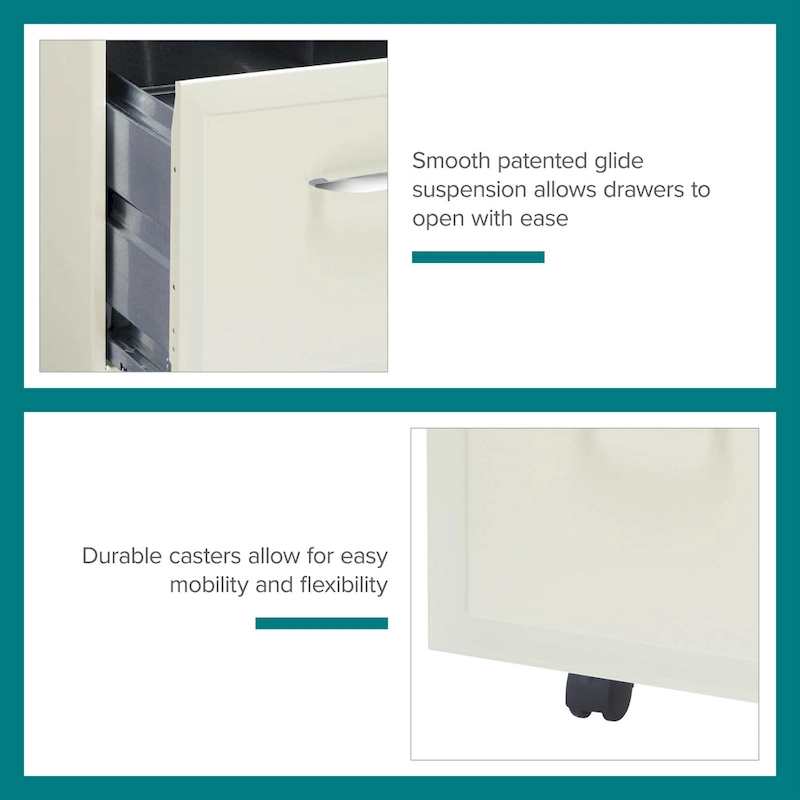 Space Solutions Pearl White 2-drawer Mobile File Cabinet