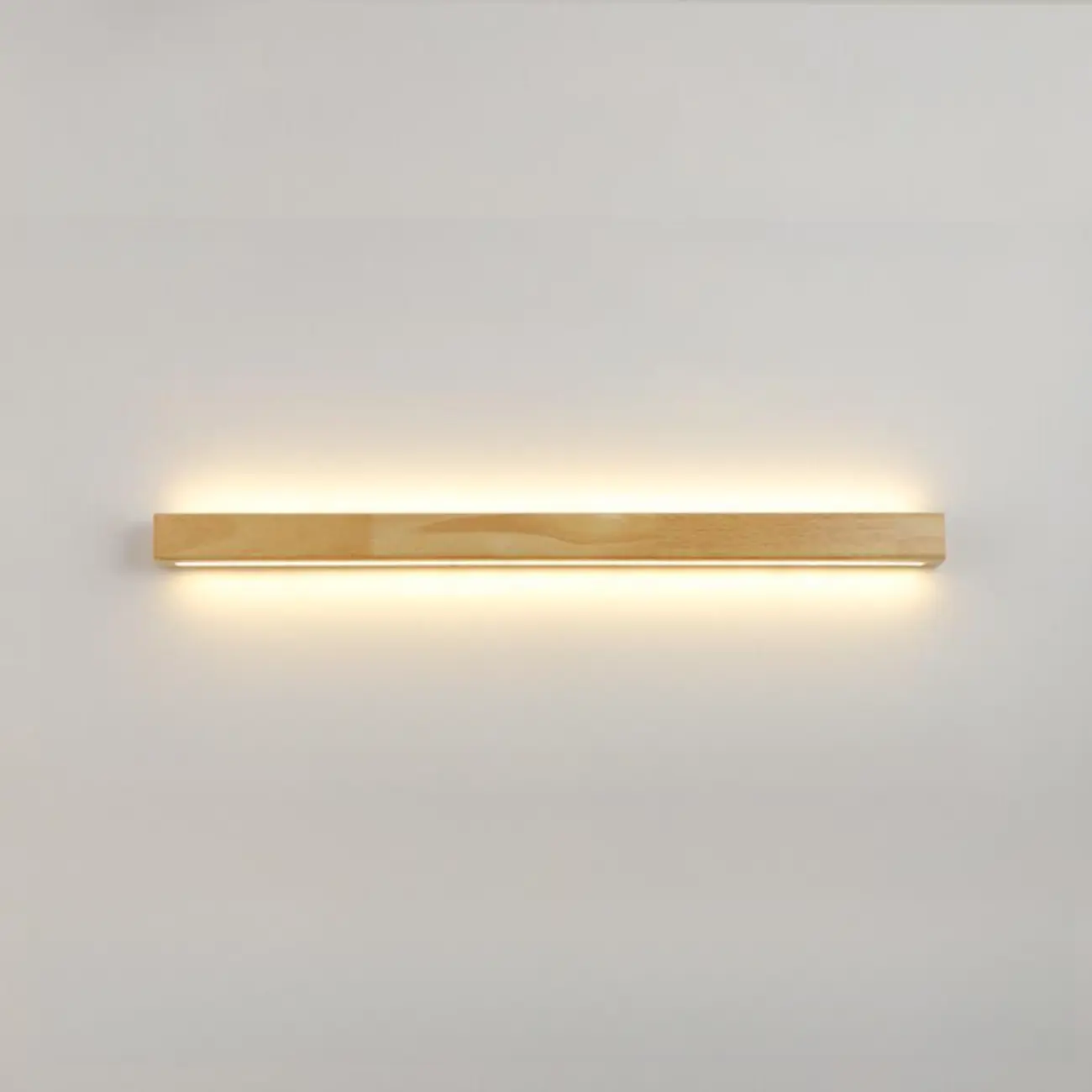 Modern Linear Wood LED Vanity Lights with Dual Shade