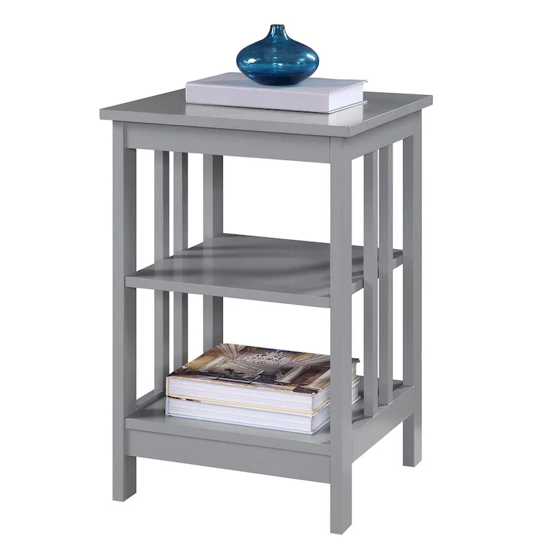 Mission End Table with Shelves