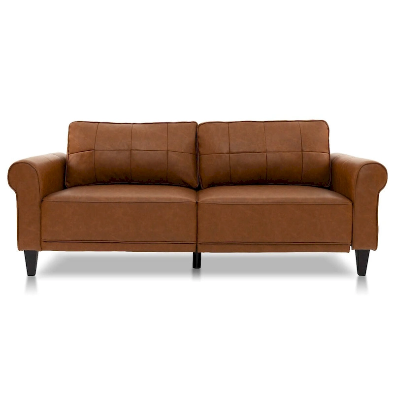 Costway Modern Sofa Couch PU Leather 81.5 3-Seater with 2 Back - See Details