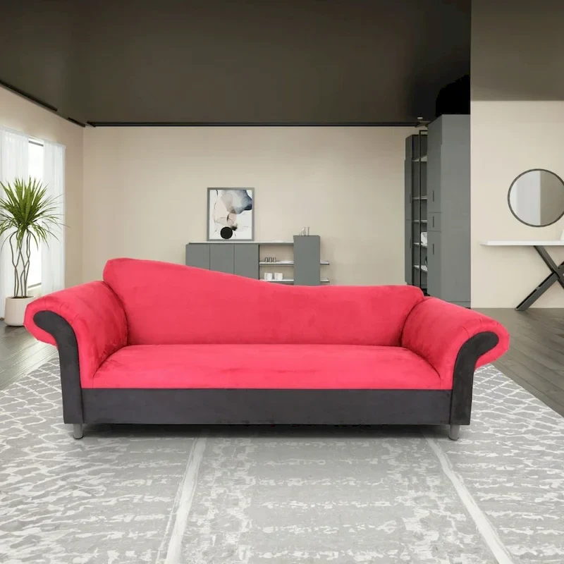 Coast to Coast Sofas Traditional 3 Seater Sofa Velvet Solid Wood Frame Upholstered