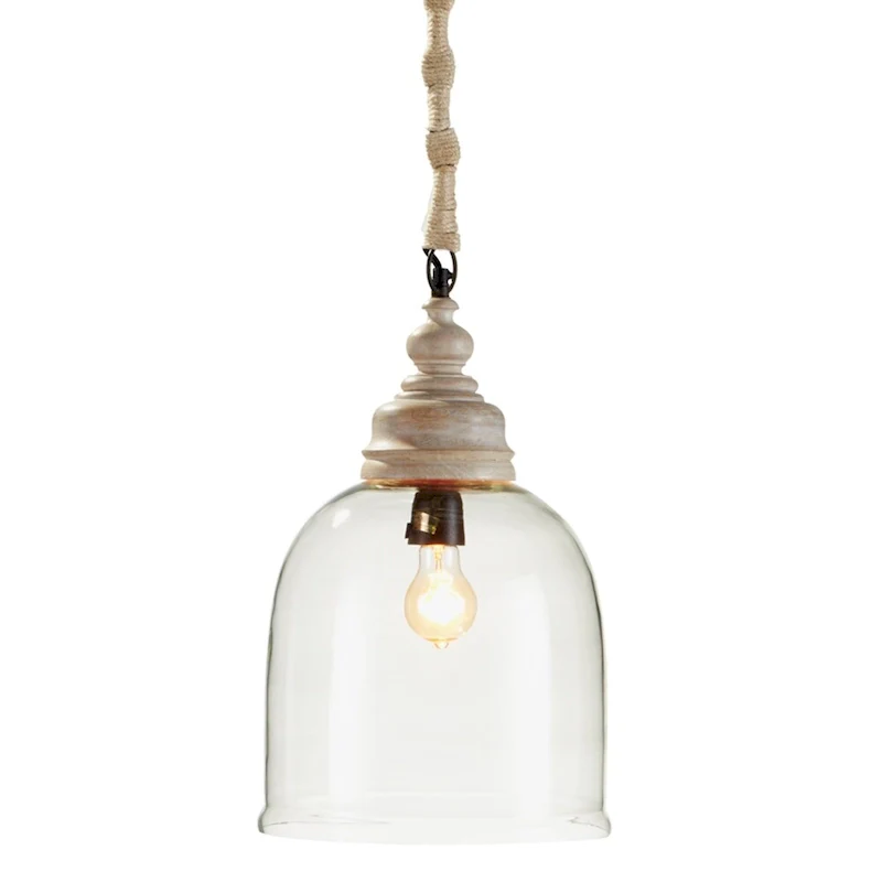 Ansley 17 inch Cloche Pendant Whitewash Finish - 17 in.