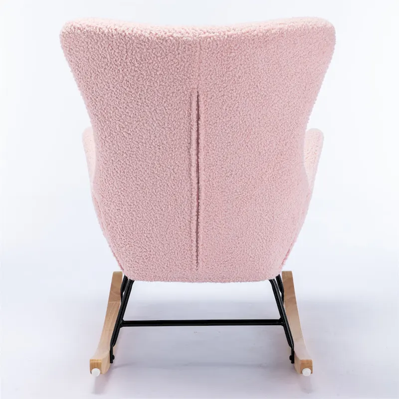 Velvet Fabric Padded Seat Rocking Chair