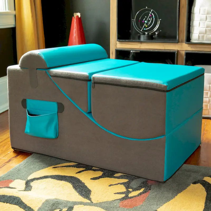 Jaxx Flexx V-Tex Convertible 3 in 1 Gamer Chair, Table, & Ottoman w/ Adjustable Headrest - Vinyl