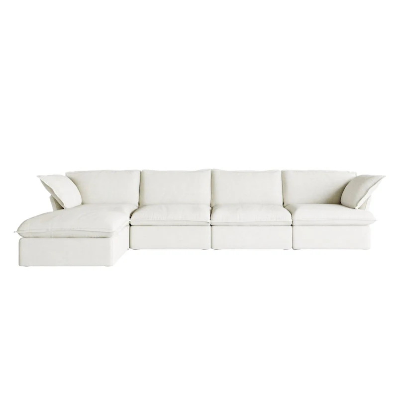 L Shape Modular Sectional Sofa 5 Seats with Chaise Ottoman